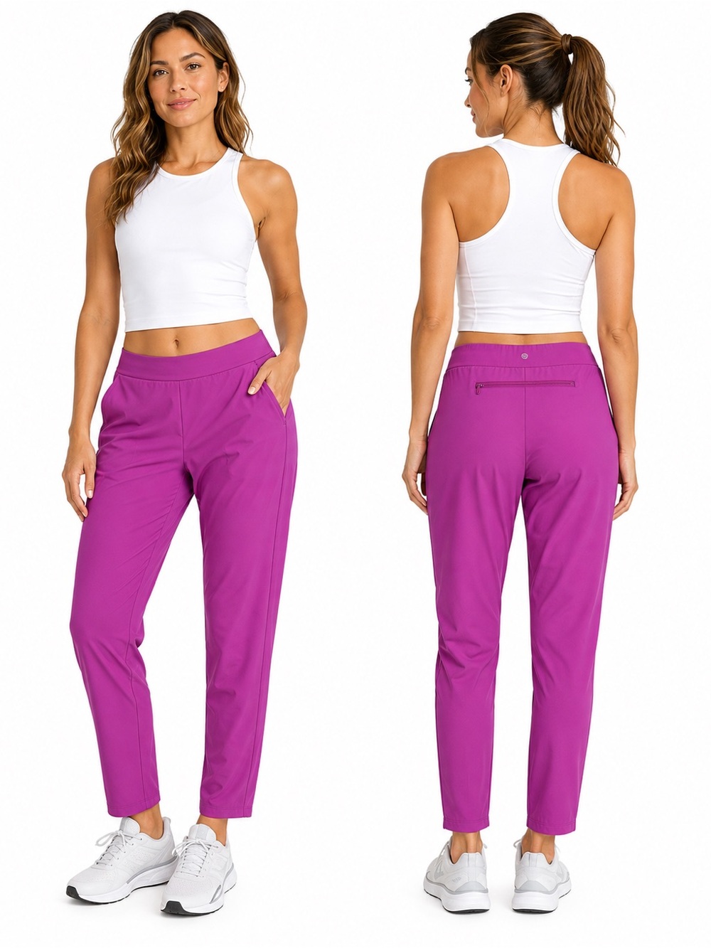 Athleta Vienna Slim Pant Size 4 Purple Travel Career Stretch Ankle Pants